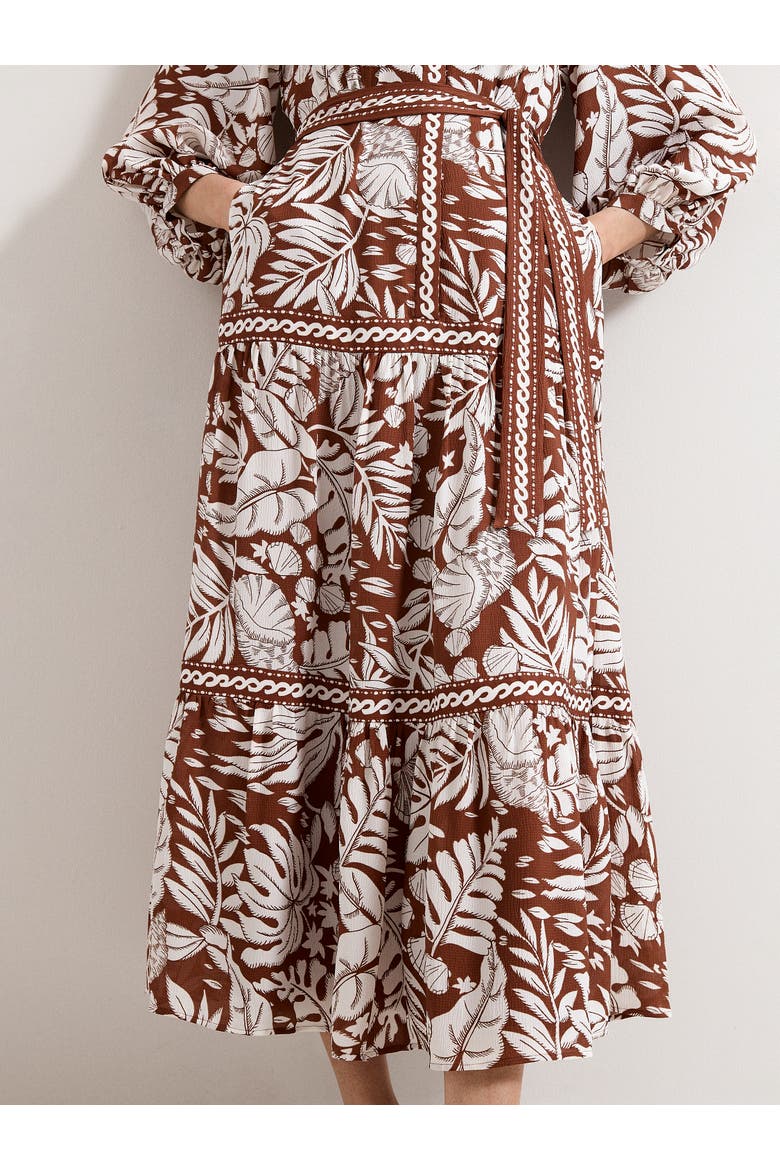 Floral Print Midi Shirt Dress