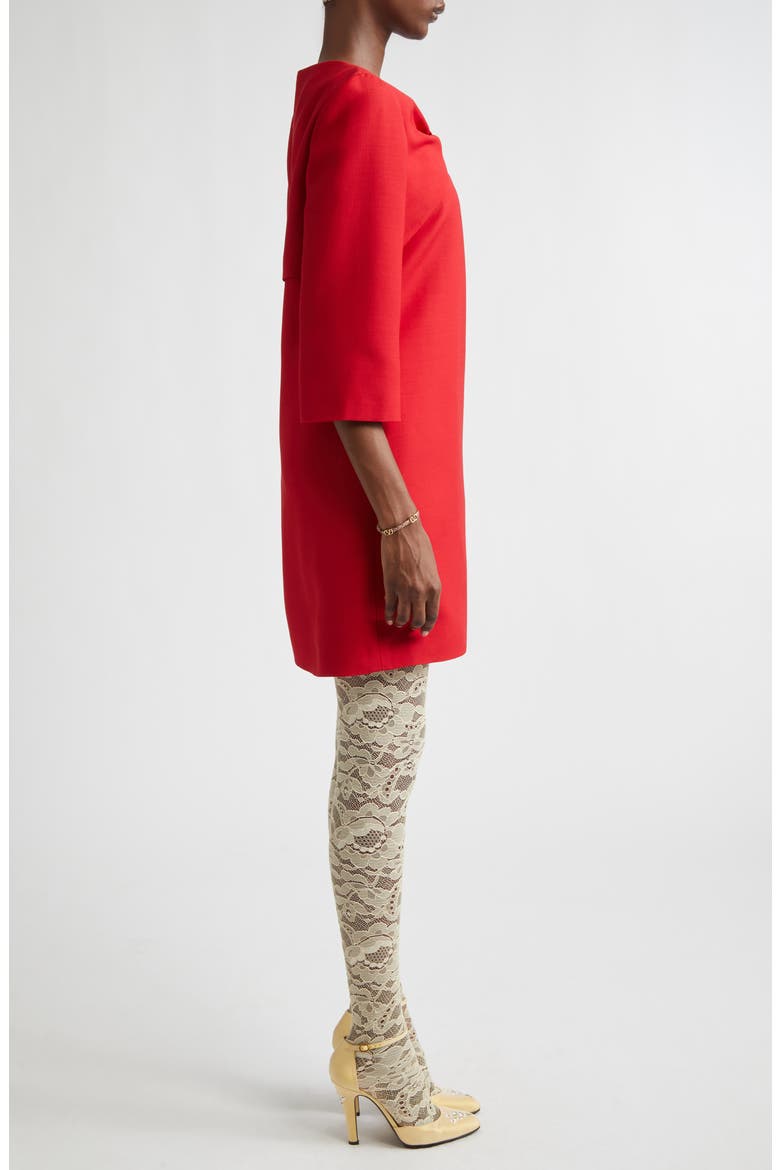 Bow Solid Crepe Couture Minidress