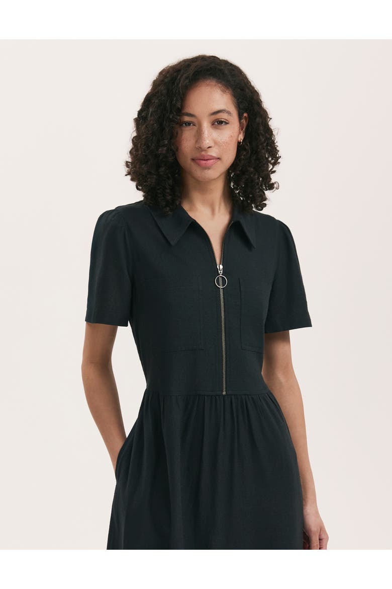 Tania Linen Blend Midi Shirt Dress