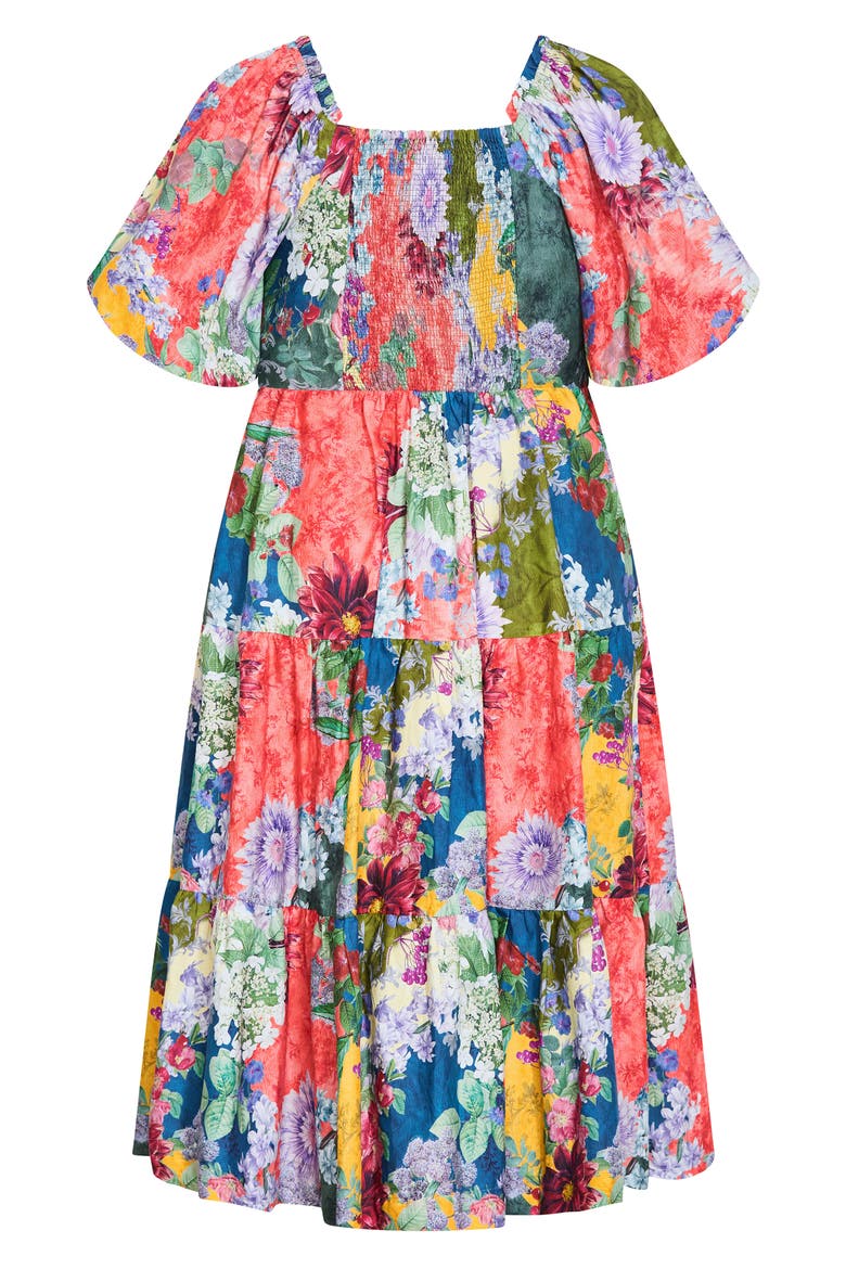 Fantasy Print Flared Midi Dress