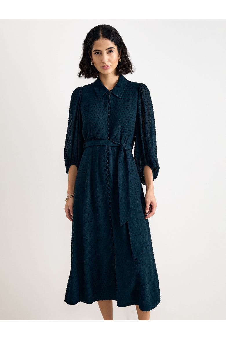 Maeve Textured Belted Shirt Dress