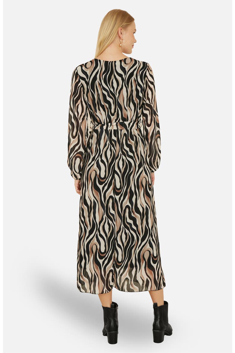 Animal Swirl Midi Wrap Dress