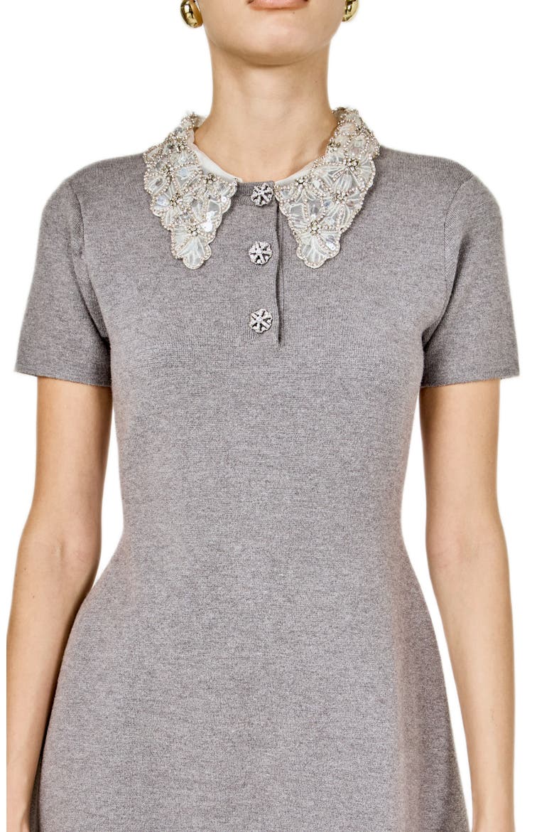 Removable Collar Knit Minidress