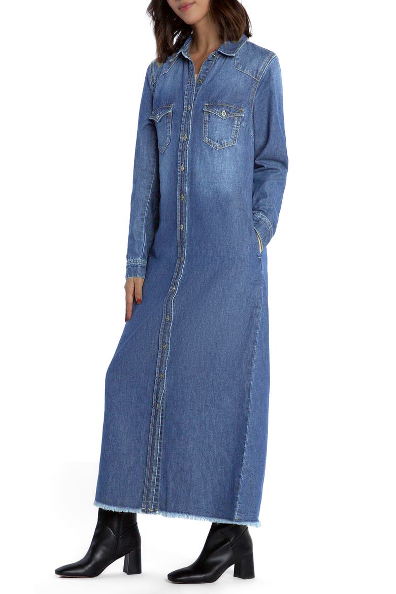 Long Sleeve Denim Maxi Shirtdress