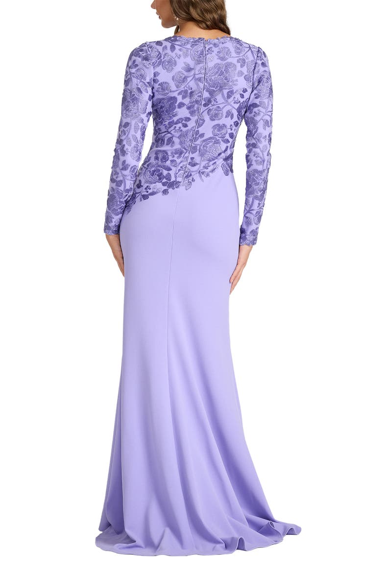 Floral Embroidered Long Sleeve Mermaid Gown