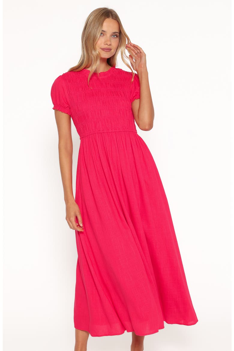 Darla Smocked Puff Sleeve Midi Dress