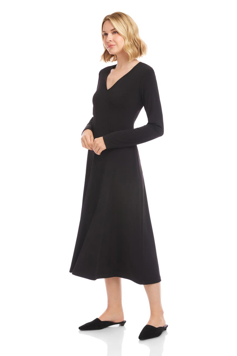 Kate Long Sleeve Travel Jersey Midi Dress