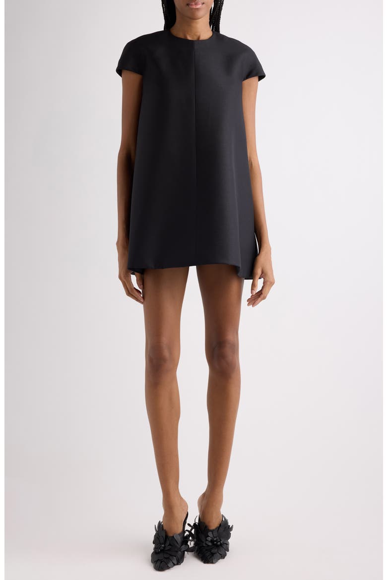 Wool & Silk Crepe Babydoll Minidress