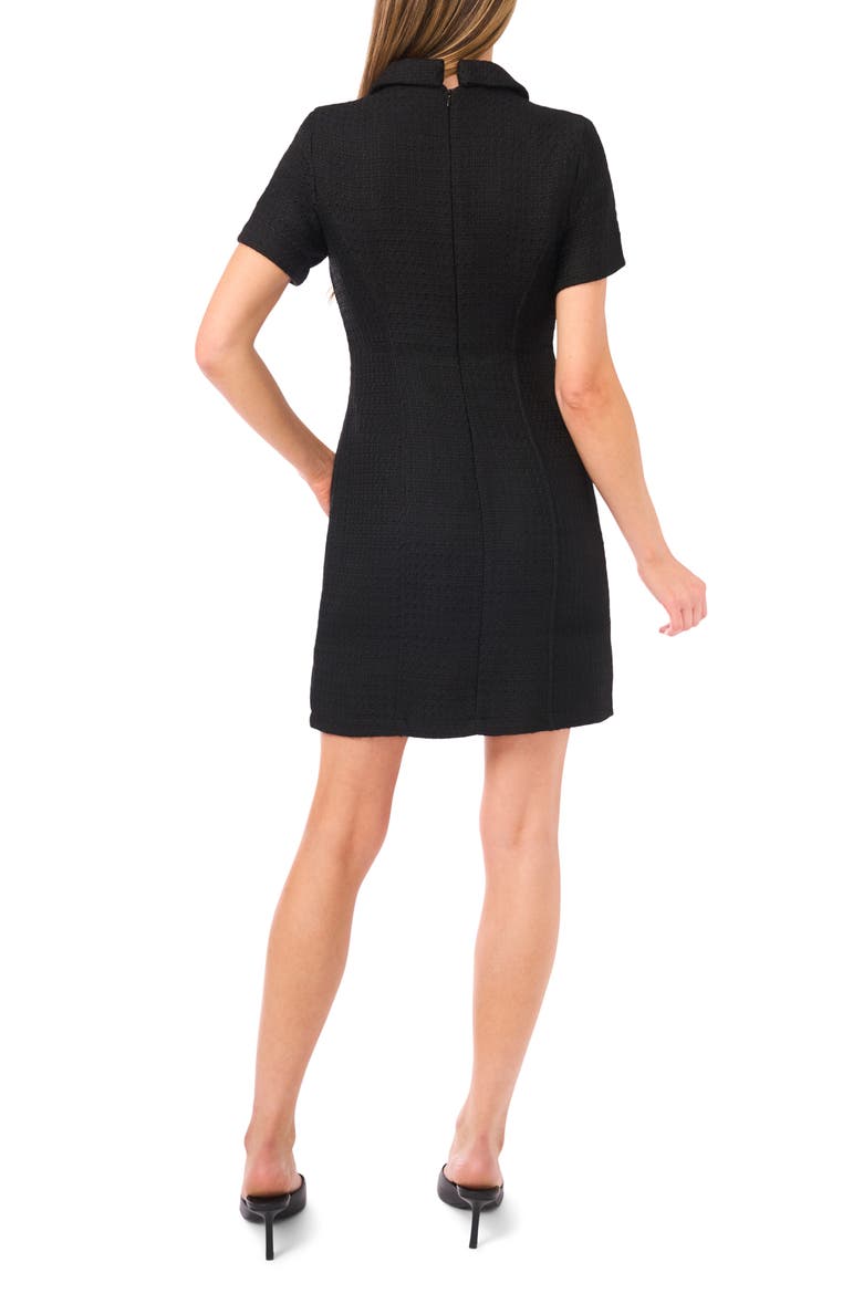 Rhinestone Button Bouclé Minidress