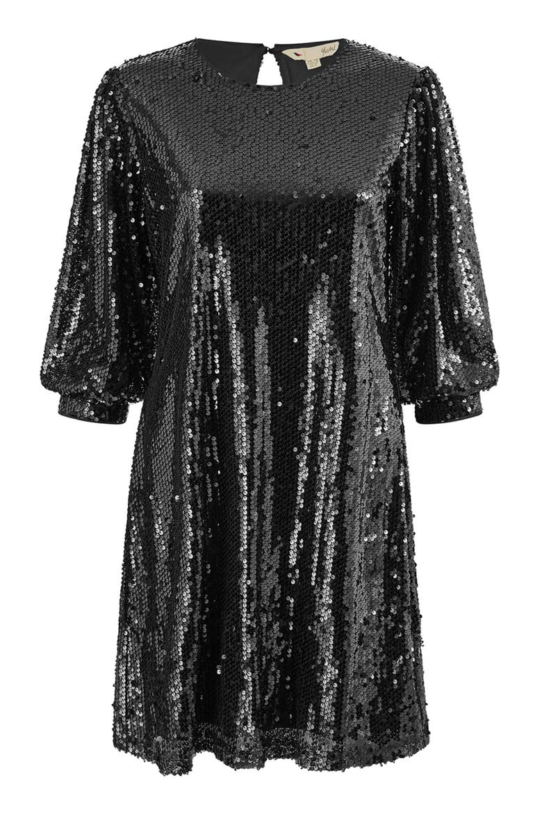 Balloon Sleeve Sequin Mini Dress
