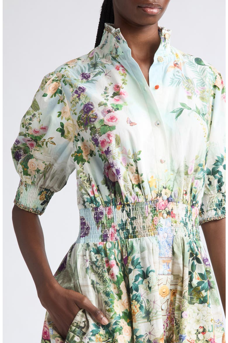 Shirred Organic Cotton Minidress