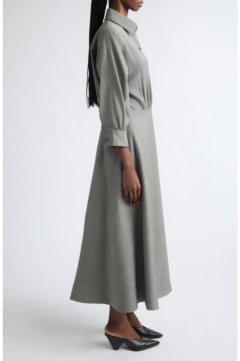 Eleanor Wool Stretch Twill Midi Shirtdress