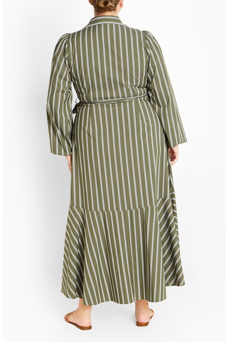 Brynn Stripe Long Sleeve Cotton Blend Dress