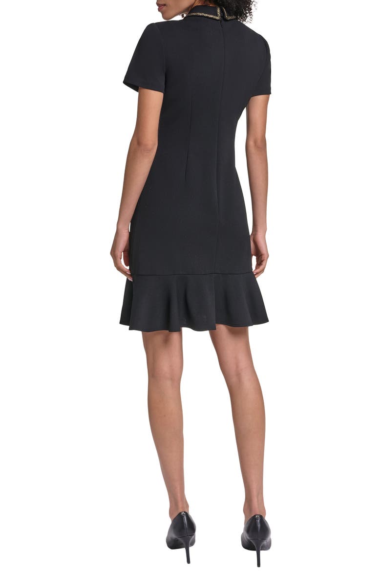 Scuba Crepe Ruffle Sheath Dress