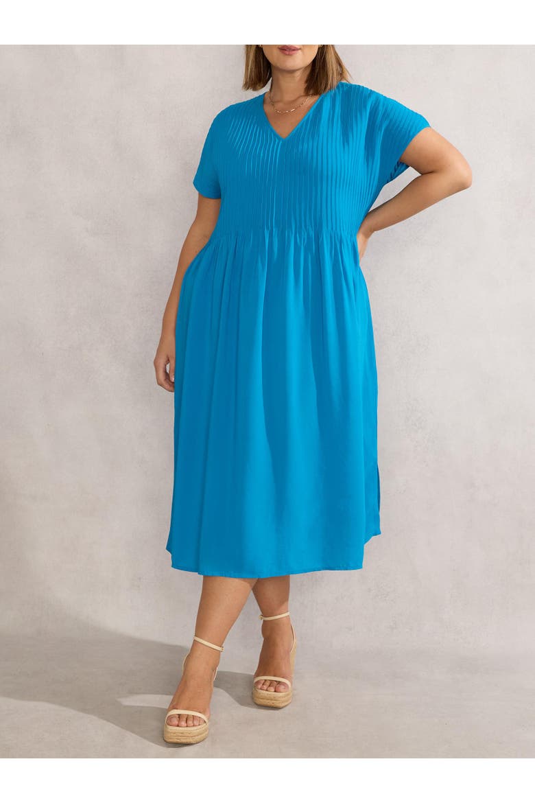 Pintuck Midi Dress