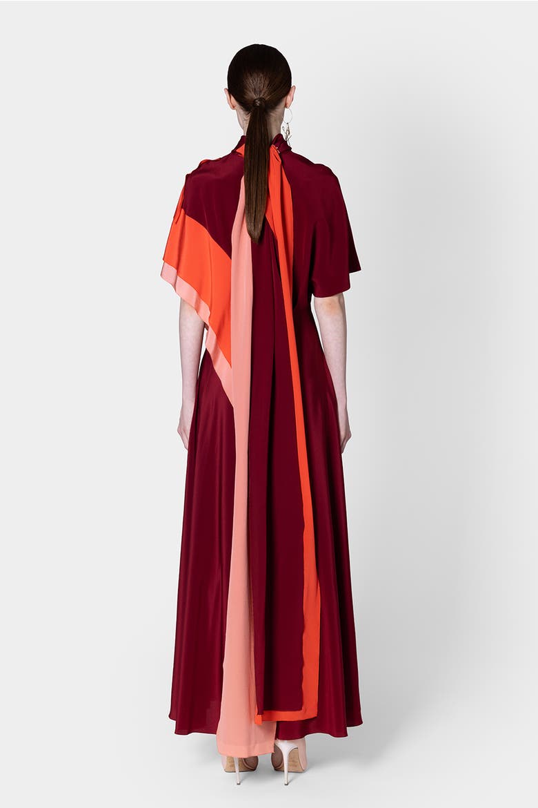 Arisha Chiffon Draped Midi Dress