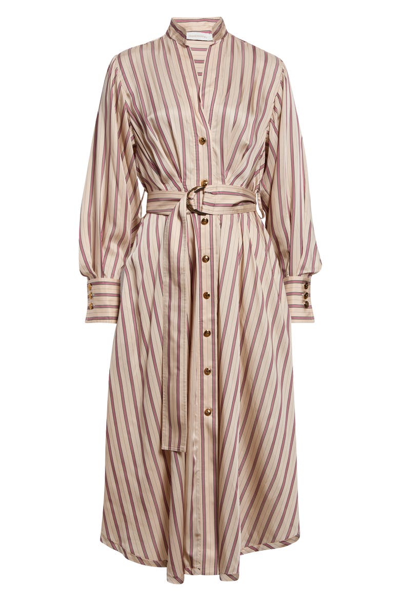Valiant Stripe Long Sleeve Midi Shirtdress