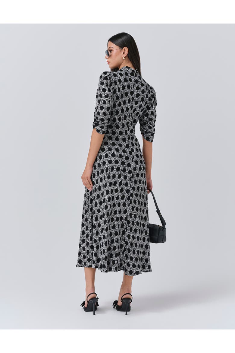 Mia Crepe Polka Dot Midi Tea Dress