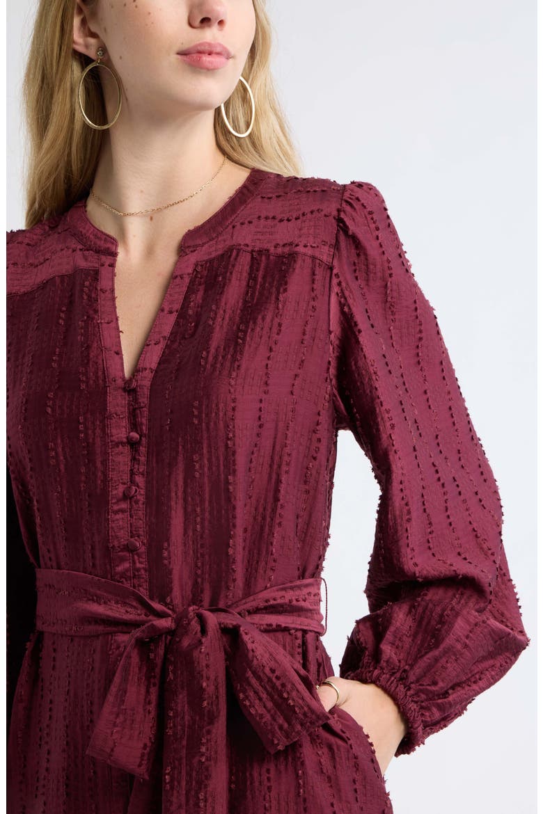 Textured Button Front Minidress