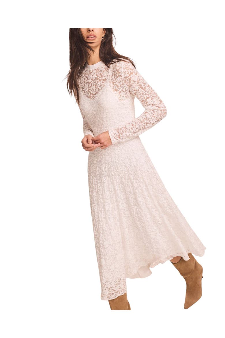 Lace Full Asymmetric Midi Dress