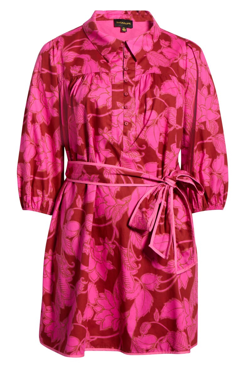 Craney Floral Print Tie Waist Long Sleeve Shirtdress