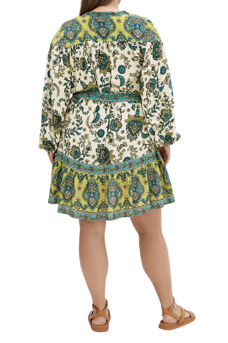 Sable Print Long Sleeve Minidress