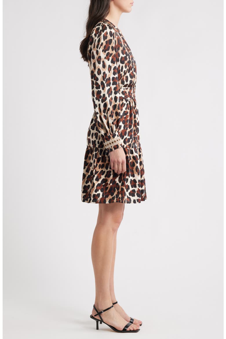 Long Sleeve Leopard Print Minidress