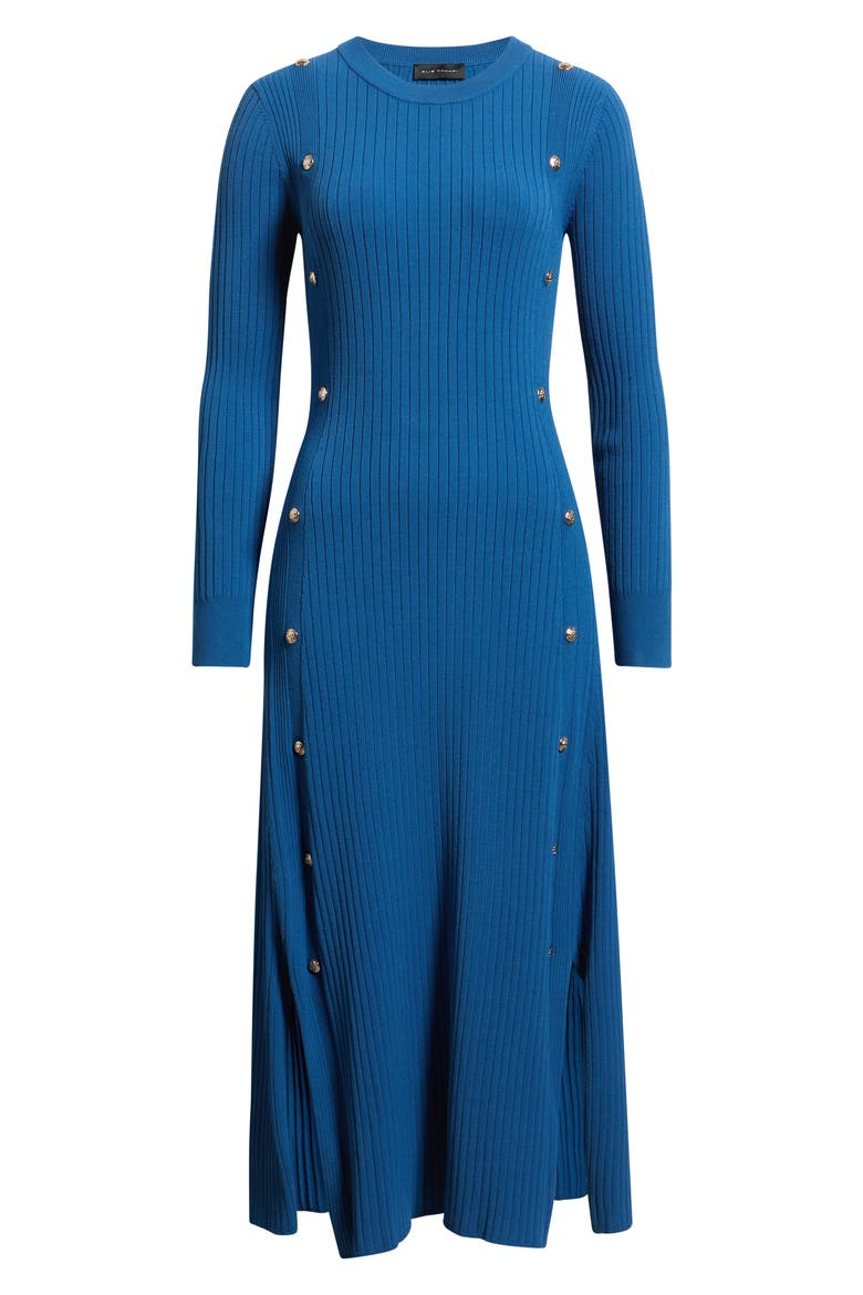 The Tamara Button Detail Long Sleeve Midi Sweater Dress