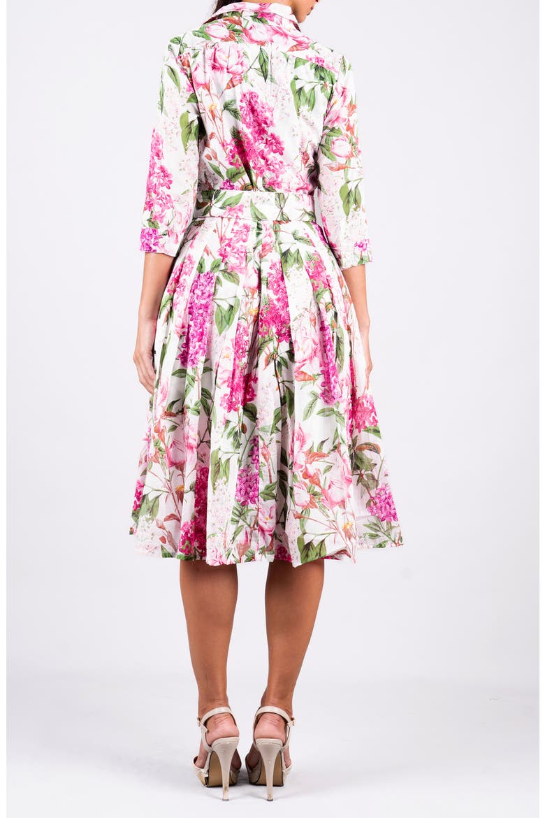 Lilac Flower Midi Shirtdress