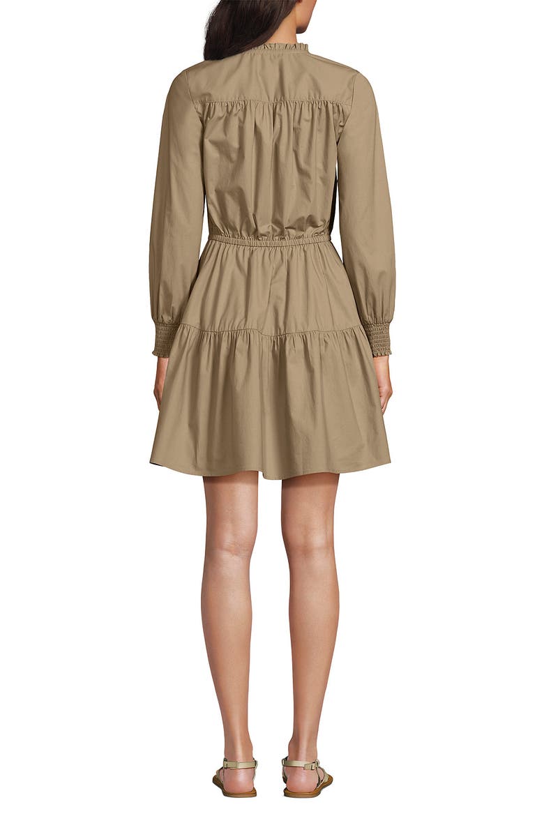 Long Sleeve Cotton Poplin Mini Popover Dress