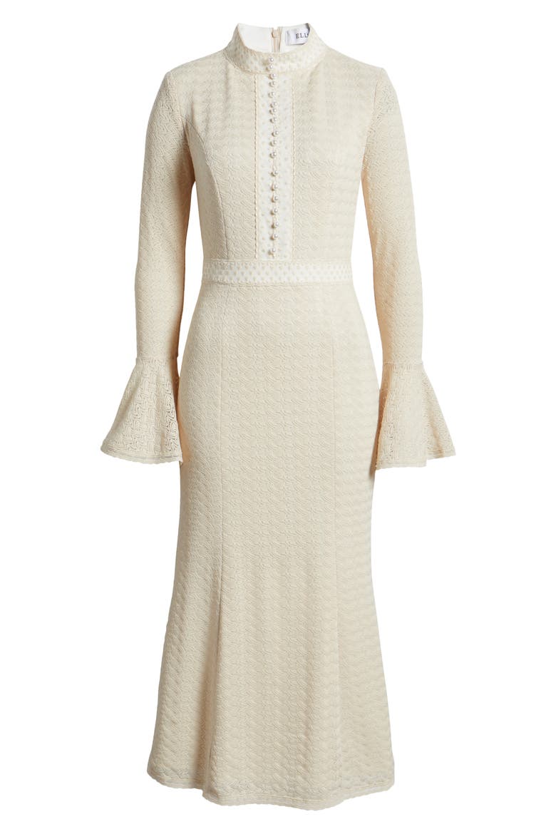 Kailee Texture Long Sleeve Midi Dress