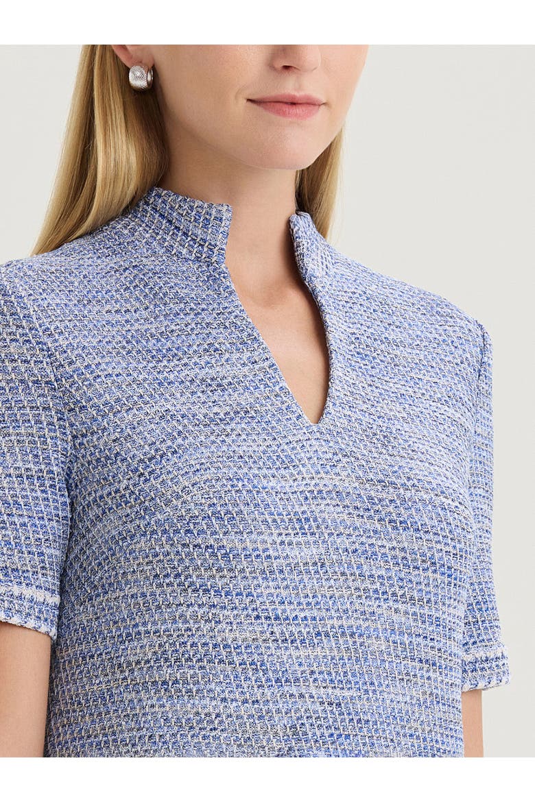 Melange Tweed Knit Shift Dress