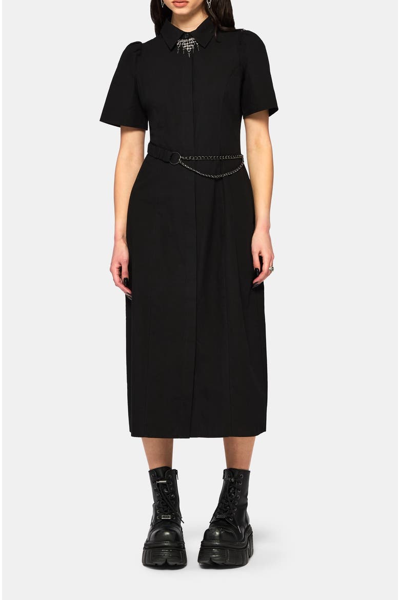 Phonoi Chain Belted Button Midaxi Dress