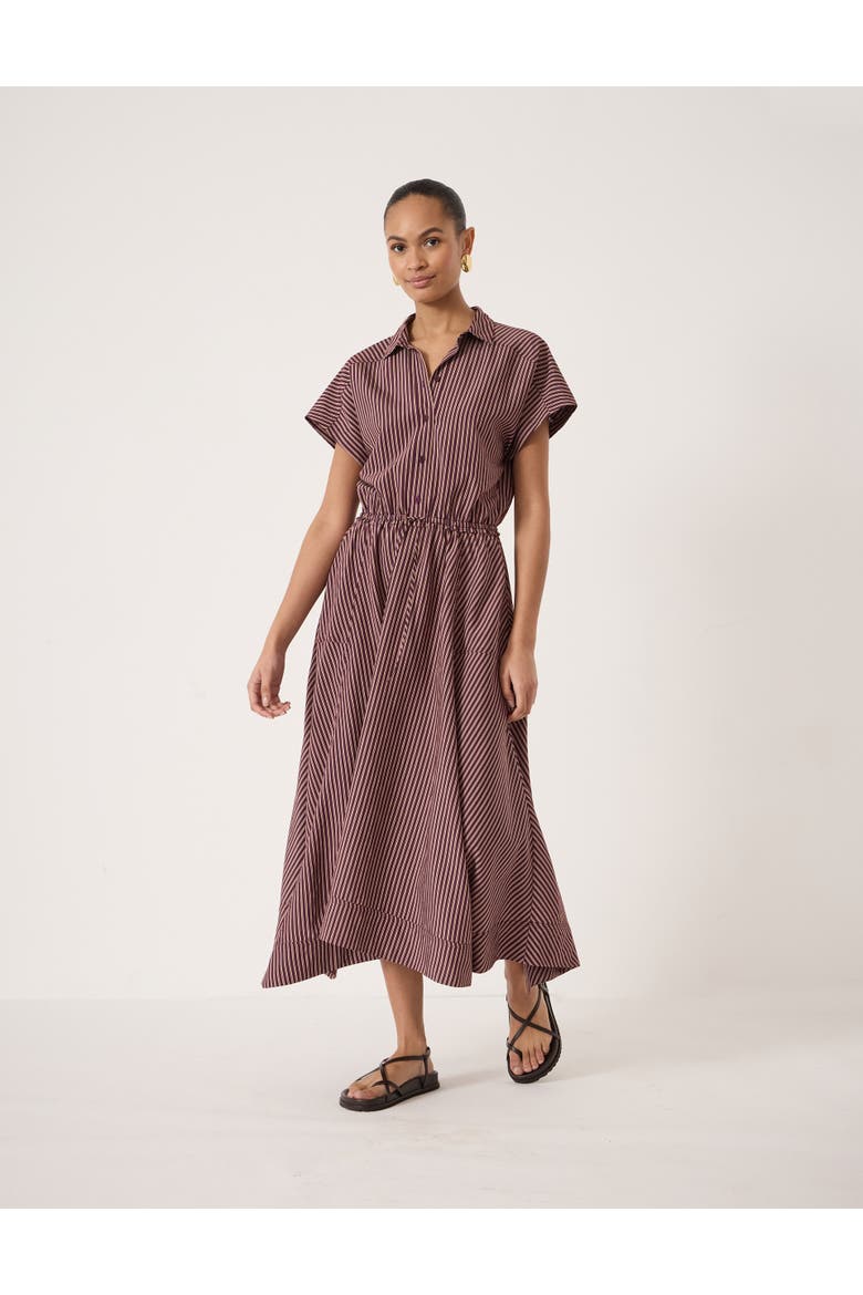 Mira Short Sleeve Hanky Hem Midi Dress