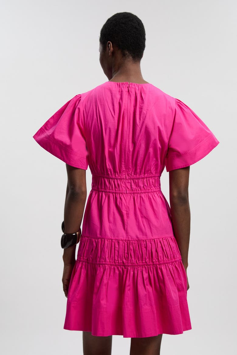 Shirred Tiered Mini Dress