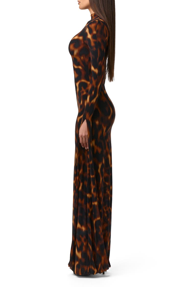 Draped Long Sleeve Maxi Dress