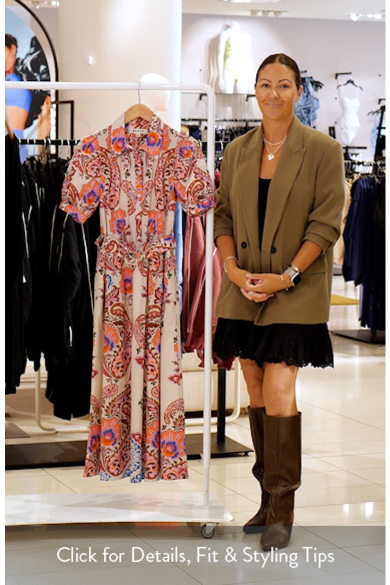 Paisley Belted Midi Dress