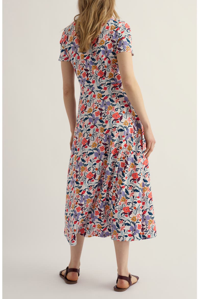 Veronica Floral Stretch Organic Cotton Midi Dress