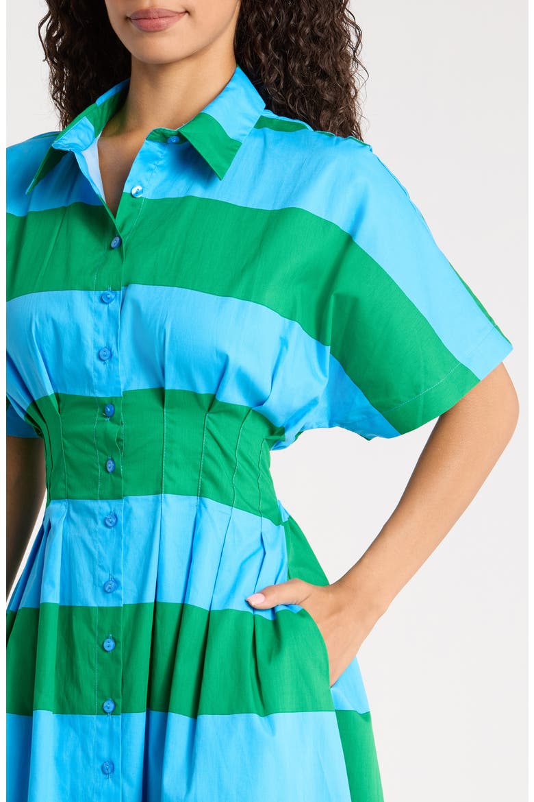 Wilderra Pleated Cotton Maxi Shirtdress