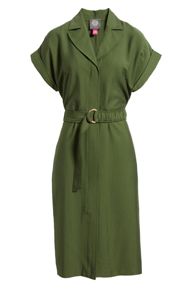 Belted Woven Midi Shirtdress