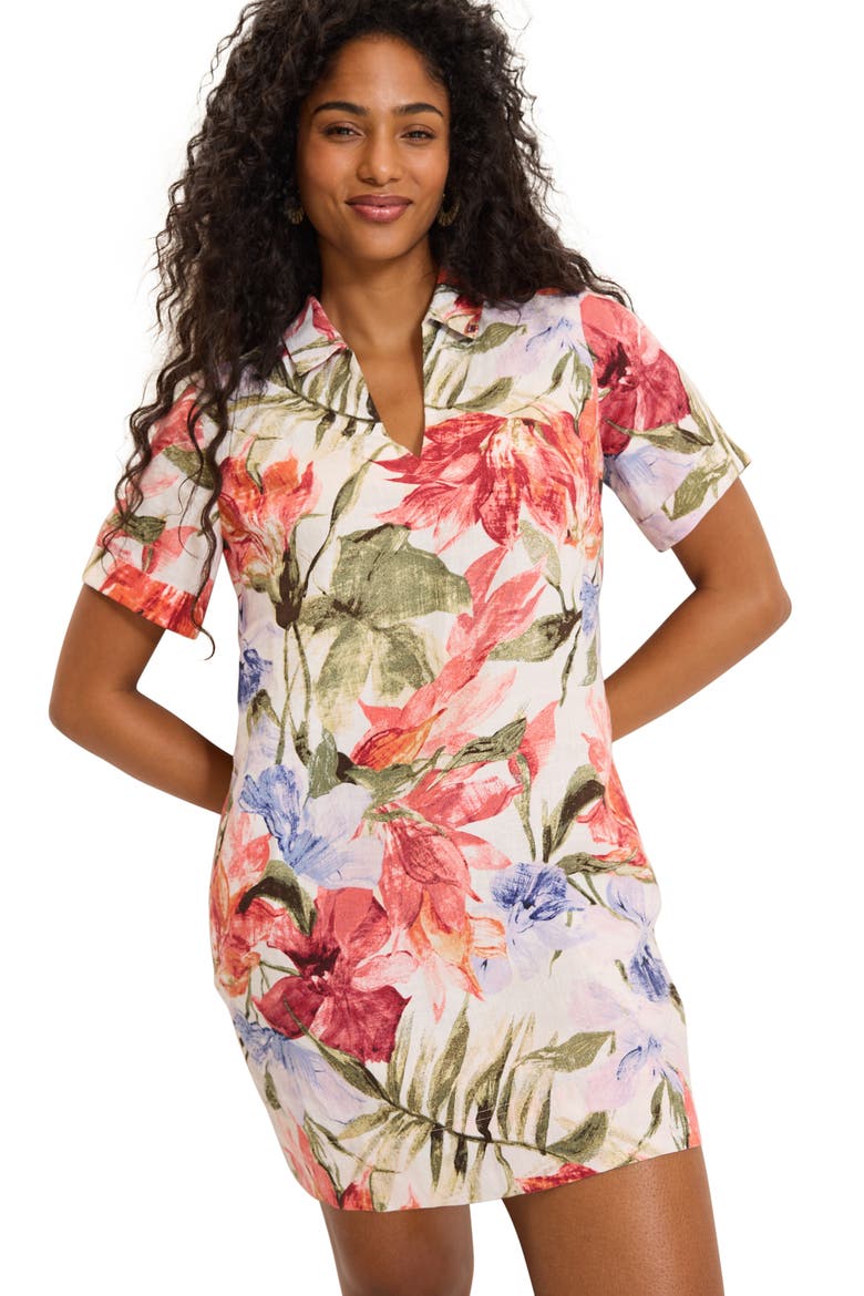 Island Bloom Floral Print Shift Dress