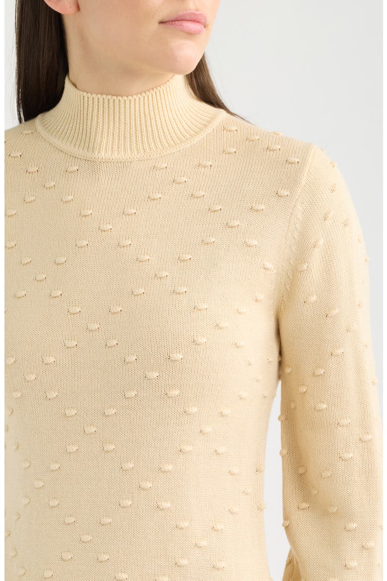 Bobble Diamond Stitch Long Sleeve Sweater Dress