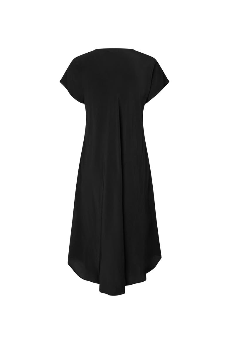 Manebili V-Neck Draped Midi Dress