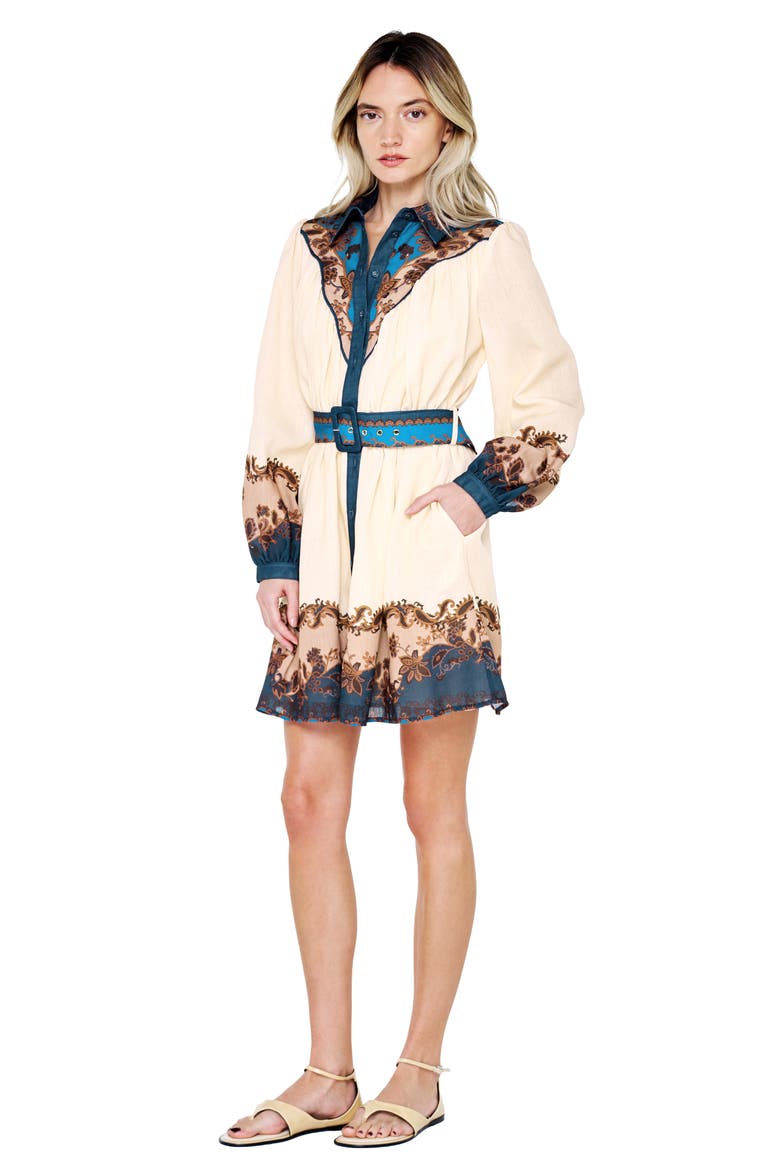 Teya Long Sleeve Belted Shirtdress