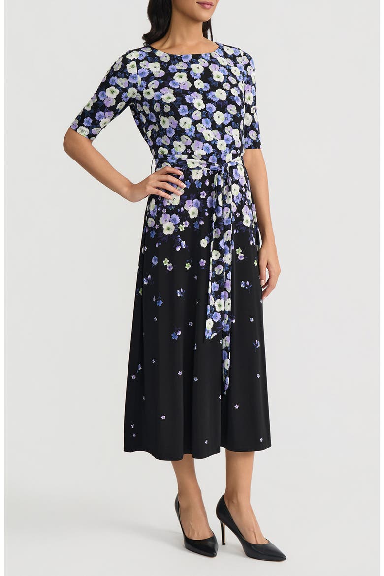 Floral Print A-Line Midi Dress