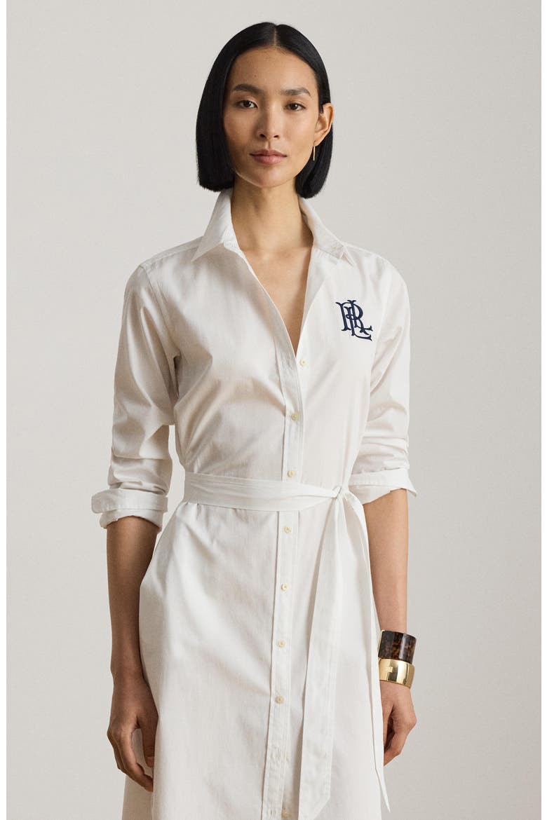 Amity Chest Logo Tie Waist Maxi Shirtdress