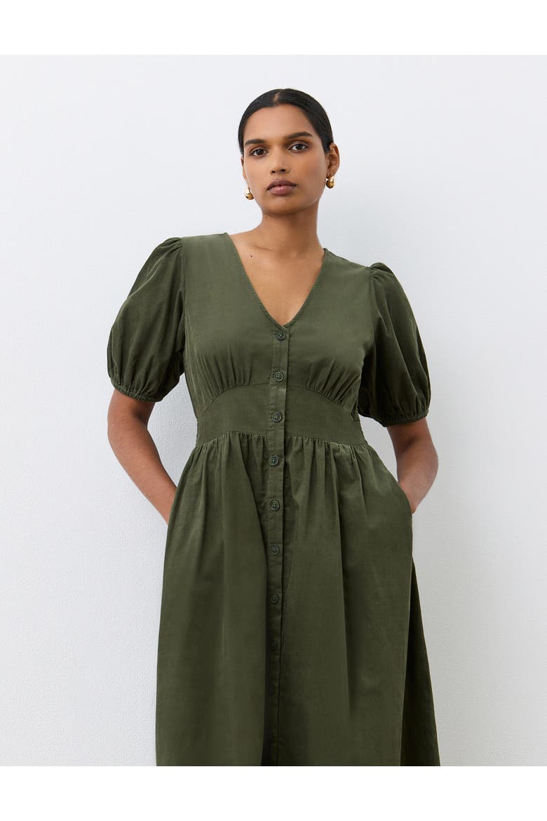 Arlow Short Sleeve Corduroy Midi Dress
