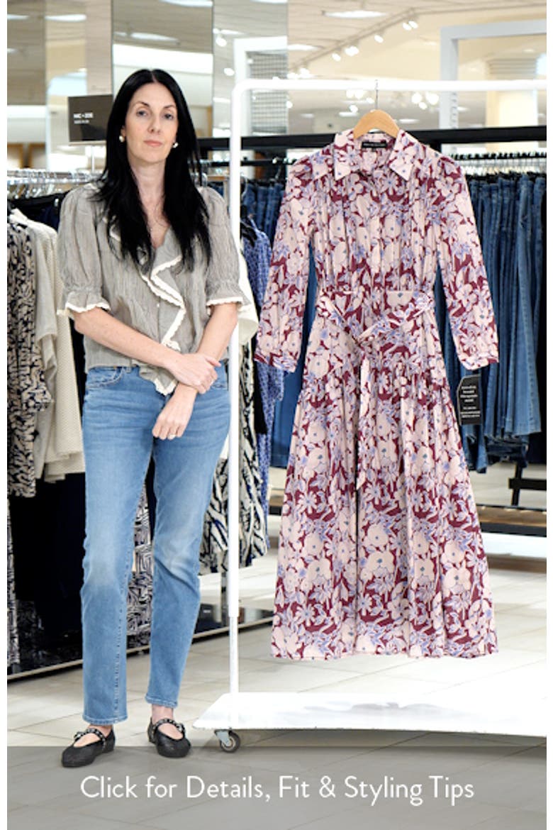 Print Long Sleeve Maxi Dress