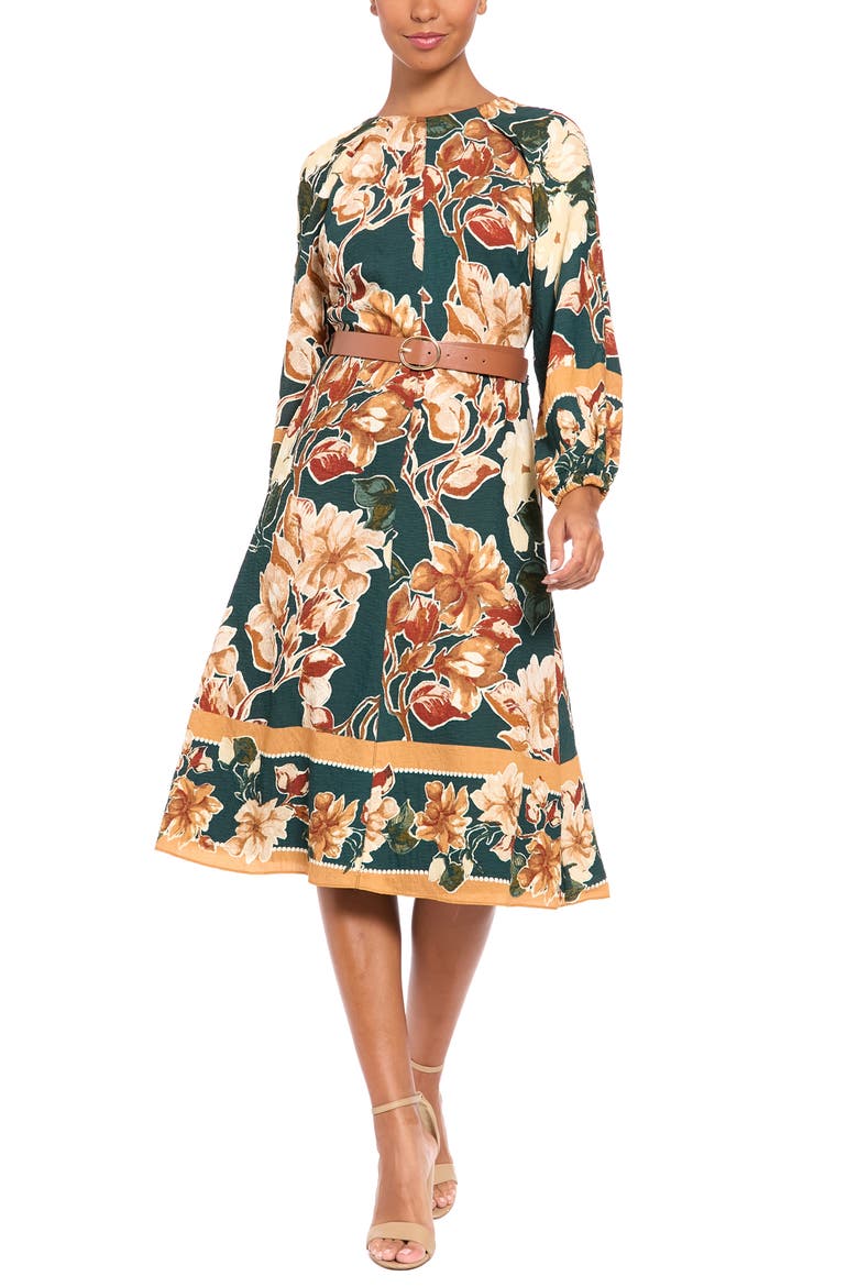 Print Long Sleeve Dress
