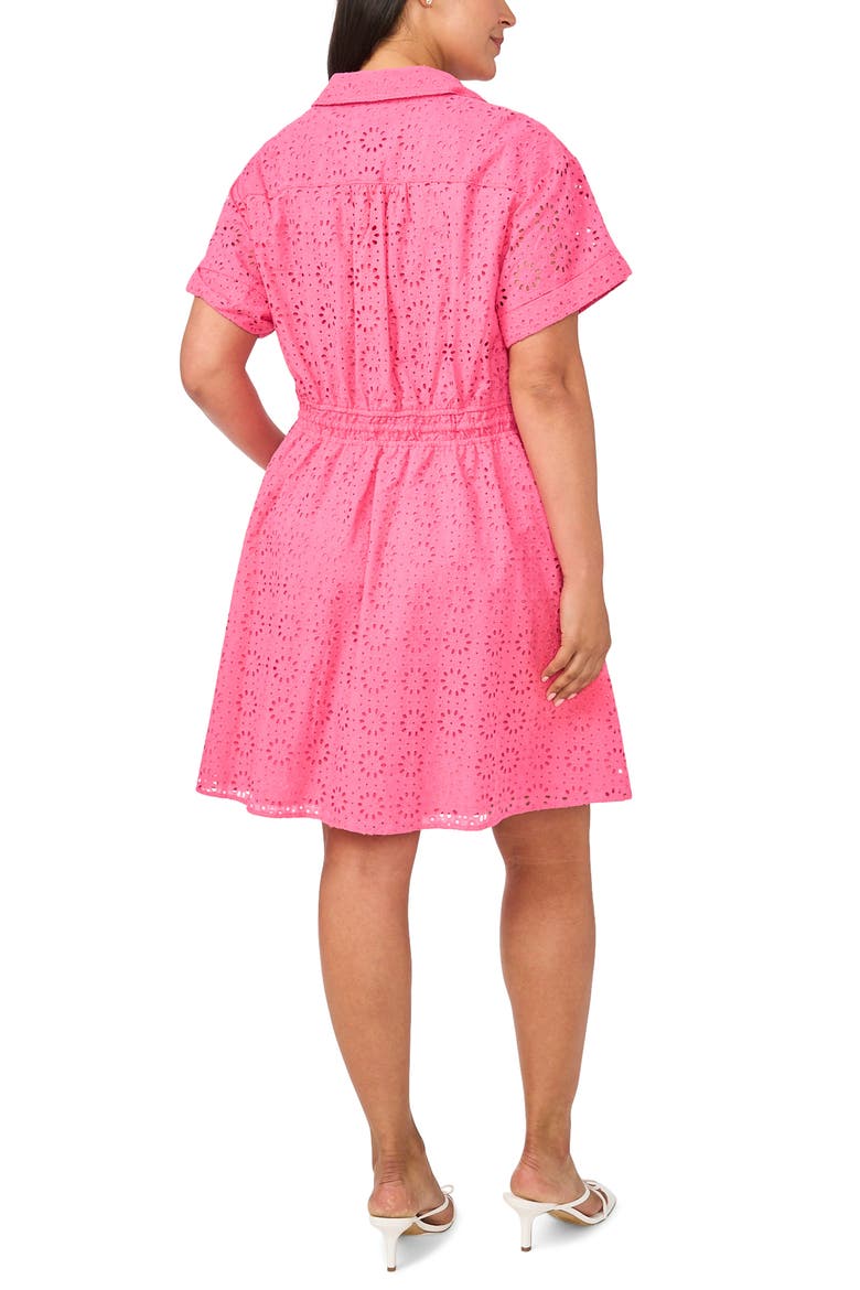 Short Sleeve Cotton Eyelet Shirtdress
